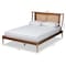 Baxton Studio Jamila Modern Transitional Walnut Brown Finished Wood and Synthetic Rattan Platform Bed-Full 194-11510-ZORO - alternate 2